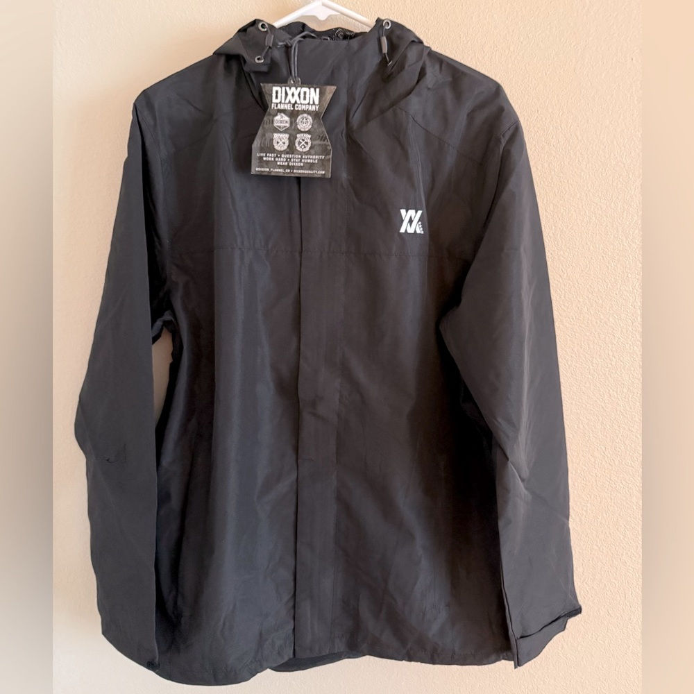 DIXXON NWT‎ Solid Black Form & Function Windbreaker Jacket size Large